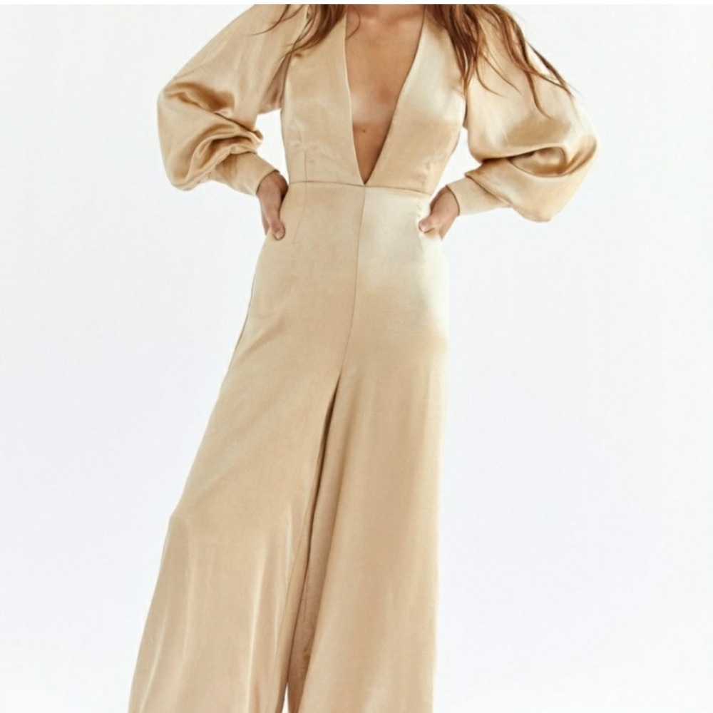 Free People Cream Jumpsuit
